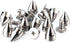 100 Sets 9MM Silver Spikes and Studs Metal Bullet Cone Spikes Screw Back Leather Craft Rapid Rivet Screws Punk Studs and Spikes for Clothing Shoes...