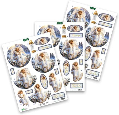 Katy Sue Christmas Ball Ornaments Die Cut Decoupage Selection Pack.12 Pre-Cut Die Cut Sheets for Christmas Card Making Supplies, Card Toppers & Pa...