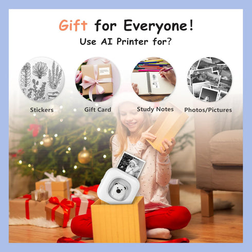 Sticker Printer- Mini Printer T02 Pro Portable Thermal Printer Sticker Maker Inkless Pocket Printer Bluetooth Photo Printer for Learning Assistanc...