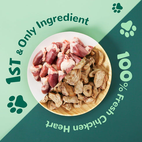 Freeze Dried Chicken Heart Pet Treats, High Protein Freeze-Dried Pet Food for Dogs, Cats, Fresh Ingredient, 3.2oz, Rawhide Free, Gluten&Grain Free...