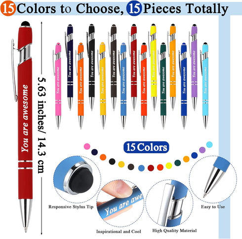 Appreciation Gifts Heart Stress Balls You Are Awesome Ballpoint Pens with Organza Bags Thank You Gifts for Teacher Employee Coworkers Party Favors...