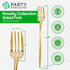 Party Bargains Disposable Plastic Salad Fork Flatware Utensils, 32 Pack, Gold, Novelty Modern Design Kitchen Silverware Cutlery for Household Dinn...