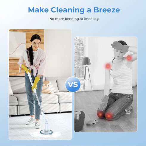 5 Pack IPX7 Replaceable Brush Heads for Electric Spin Scrubber Upgraded LED Display Cleaning Brush Cordless Power Scrubber for Bathroom Floor Car ...