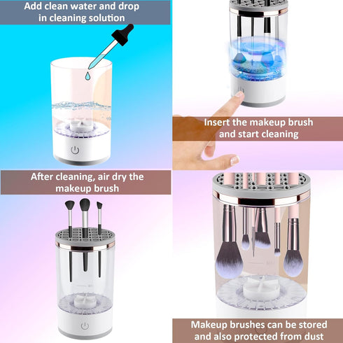 Newest Automatic makeup Brush Cleaner Machine,Electric Brushly Pro Cosmetic Spinning Brush Cleaner and Dryer, Fit for All Size Makeup Brush Access...