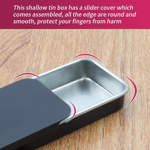 Coshar 20pcs Mini Slide Top Tin Containers Portable Rectangular Box for Crafts Storage, DIY Lip Balms and Solid Perfumes(Black)...