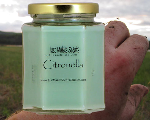 Citronella Scented Blended Soy Candle for Indoor Use by Just Makes Scents (Citronella)...