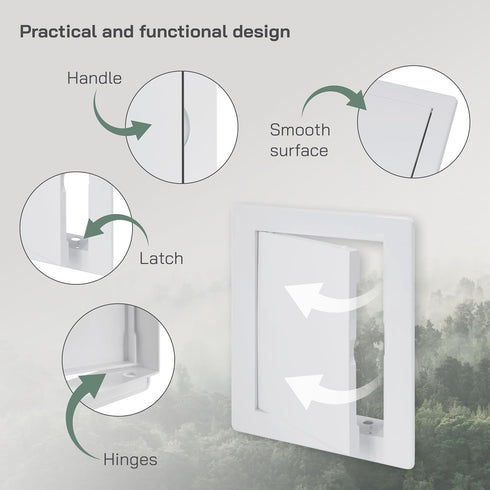 Vent Systems 4x6 Access Panels - Pack of 2 - ABS Plastic - Easy Access Panel for Drywall, Wall and Ceiling Electrical and Plumbing Service Door Co...