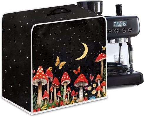 Moon Mushroom Coffee Maker Cover Stain Resistant Washable Covers with Handle Coffee Maker Toaster Machine Protection Cover Kitchen Accessories Pro...