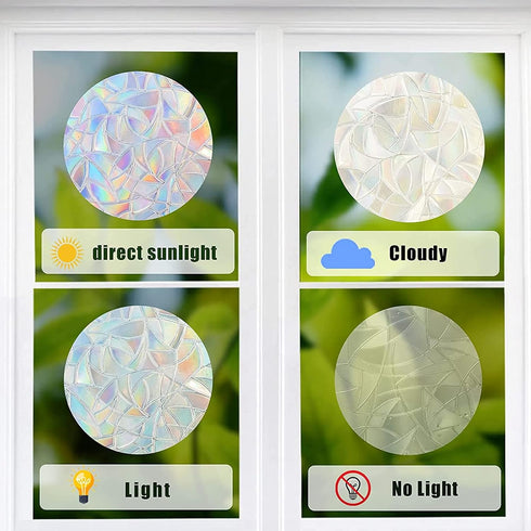 GORGECRAFT 6x7 Inch Leaf Window Clings Static Rainbow Window Stickers Anti-Collision Glass Decals Sun Catcher Decorations Non Adhesive Prismatic V...