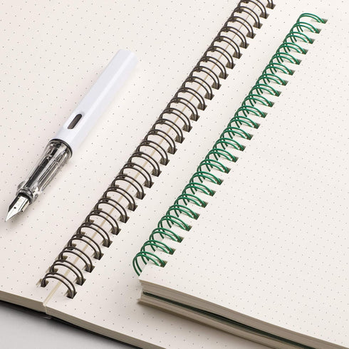 EMSHOI Dotted Journal Spiral Notebook 7.48" x 10.15" - 2 Pack 320 Pages 100gsm Thick Paper, B5 Dot Grid Notebook, Plastic Hardcover Journals for W...