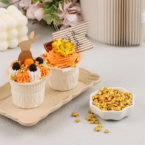 Sentovac Gold Star Sprinkles Edible Sugar for Cake Decorating Mix Sizes Gold Star Sprinkles Cake Topper Cupcake Cookie Baking Decorations Hallowee...