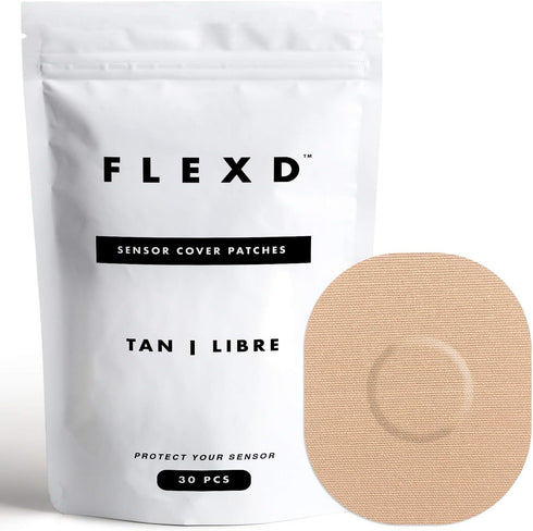 Flexd - Freestyle Adhesive Patches (30 Pcs) - Libre Adhesive Patch Covers for CGM - Tan...