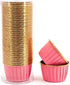 Party Hippo Foil Muffin Liners, 3.5 Oz 50 Pcs Disposable Cupcake Baking Cups, Gold Aluminum Ramekin Holders, Little Baking Cups (Pink)...
