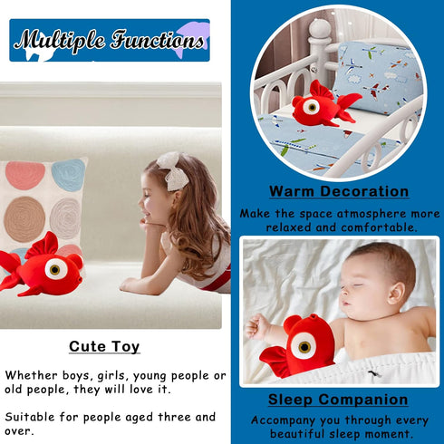 Fish Stuffed Animal Plush Red Soft Stuffed Goldfish Toy for Girls Boys, 13.78 in...