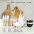 Rainmae Acrylic Cutlery Storage Organizer, Plastic Cutlery Utensil Holder Storage Organizer Caddy for Kitchen Countertop Organization - Holds Fork...