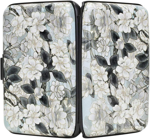 ELFISH Mini RFID Aluminum Wallet Credit Cards Holder Business Card Case Metal ID Case for Men Women (White Lotus)...