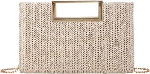 Lanpet Women's Clutch Handbags Convertible Straw Clutch Purse Summer Beach Bag 2024 (Beige)...
