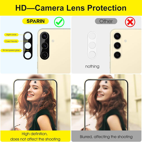 SPARIN 3+2 Pack Screen Protector for Samsung Galaxy S24 5G 6.2 Inch, 9H Tempered Glass Camera Lens Protector with Alignment Frame, Fingerprint Unl...