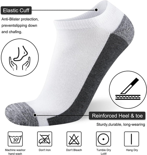 COOVAN Men Athletic Ankle Socks 12 pack Low Cut Short Cushion Casual Sock?12 pairs?...