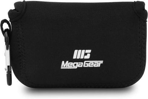 MegaGear ''Ultra Light'' Neoprene Camera Case Bag with Carabiner for Panasonic Lumix DC-ZS80, DC-ZS70, DMC-ZS100, DC-TZ95, DC-TZ90, DMC-TZ100 (Bla...