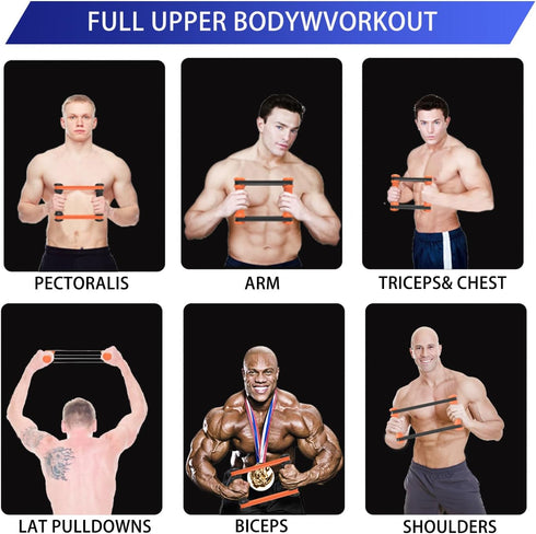 Rip Stick Efficient Upper Body Workout Equipment,Rip Muscle Workout Stick, Adjustable Resistance Bands with Wooden Handles, Portable Exercise Equi...