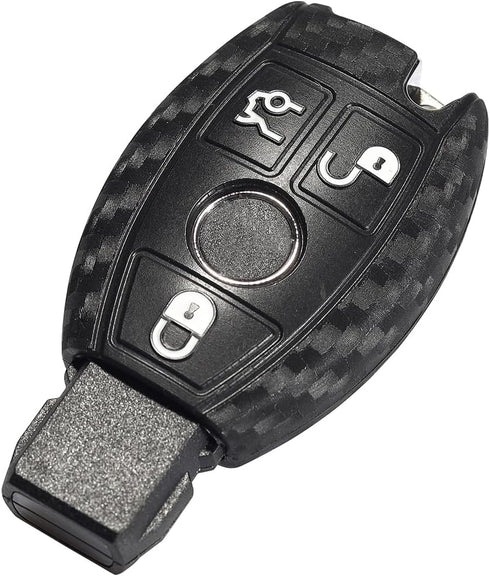 Lcyam Key Fob Cover Case Carbon Fiber Pattern for Mercedes Benz C E M S CLS CLK GLK GLC G Class CLA GLK350 GLA 250 C300 AMG 2019 GLC 300...