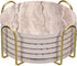 uxcell Coaster Holder, 2pcs 2.95" - Iron Metal Coaster Storage Rack for Both Round and Square, Holds 8 Coasters (Gold)...