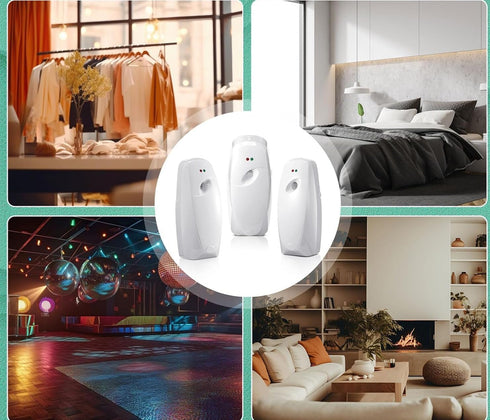 Automatic Air Freshener Spray Dispenser for Bathroom Restaurant Wall Mounted or Free Standing, White...