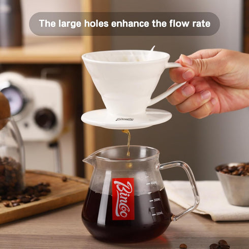Bincoo Pour Over Coffee Dripper-V60 Ceramic Coffee Dripper Pour Over Cone Coffee Maker Size 01,Portable Coffee Maker For for Home, Cafe, Restauran...