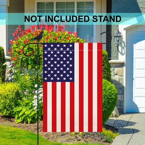 Burlap American 4th of July Garden Flag, United States Stars and Stripes Patriotic US Garden Flag, Double Sided, Perfect Decor for Outdoor Yard Po...