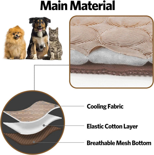 Dog Cooling Mat Pet Cooling Pads Dogs & Cats Pet Cooling Blanket for Outdoor Car Seats Beds (Coffee, 28IN * 40IN)...