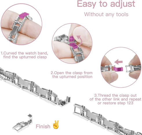 wipalor Compatible with Apple Watch Band 44mm+Gemstones Case, Lightweight for Women, Easy Adjustable Bracelet, Shiny Diamond on Butterfly, Jewelry...