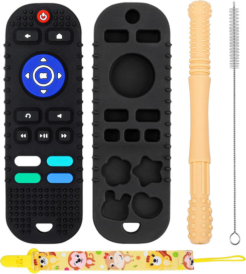 Baby Teething Toys, iselyn 3Packs Silicone Remote Teether Toys for Toddlers, Teething Toys for Babies 0-6 6-12 Months-Boys Girls Baby Toys Set, Re...