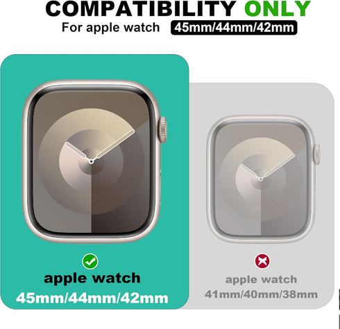 T-ENGINE Band Compatible with Apple Watch 44mm SE Series 6 Series 5 4 for 42mm Series 3, TPU Protective Raised Edge Case with Band Inserted 316L S...