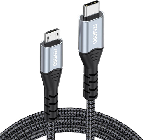 FEMORO USB C to Micro USB Cable 6ft, USB-C Type C to Micro USB Cable 6 Feet Adapter for OTG Data Transfer & Charging...