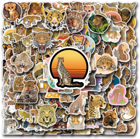 160 Pcs Cheetah Print Stickers Animals Vinyl Waterproof Graphic Decal Leopard Sticker for Phone Skateboard Laptop Stickers, Bulk Sticker Packs for...