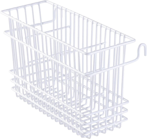 Kitchen Details Cutlery Basket | Hanging | Attach to Standard Dish Drying Rack | Utensil Caddy | Vinyl Coated | 3 Compartment | White...