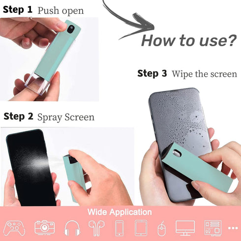 3 in 1Fingerprint Proof Screen Cleaner Tool, Touchscreen Electronic Screen Cleaner with Microfiber and Soft Fiber Flannel for All Phones, Laptop,T...