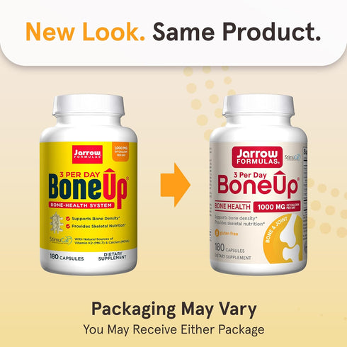 Jarrow Formulas BoneUp Three Per Day For Bone Support and Skeletal Nutrition, Includes Vitamin D3, K2 (as MK-7) and 1000 mg of Calcium Per Day, 18...