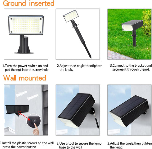 Solar Spot Lights Outdoor,72 LEDs Solar Spotlight,IP65 Waterproof Solar Landscape,High Brightness Garden Courtyard Solar Street Light?Outdoor Sola...