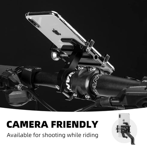 ROCKBROS Bike Phone Mount Holder Motorcycle & Bicycle Handlebar Cell Phone Holder 360° Rotatable Aluminum Phone Clip for iPhone 11 12 13 Pro Max M...