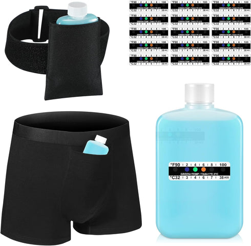 19 Pcs Urine Test Complete Kit, Include 1 Urine Bottle 15 Temperature Test Strips 1 Urine Storage Pouches 1 Hidden Leg Strap and 1 Lining Pocket B...