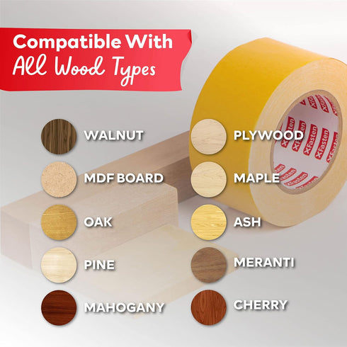 XFasten Double Sided Woodworking Tape 1-inch 180-Feet Total 3-Pack Double Stick Tape for Router Templates for Woodworking Tools; Wood Crafter Doub...