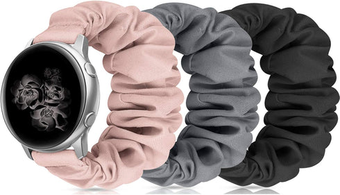 20mm 22mm Scrunchies Watch Bands, Elastic Replacement Bands for Samsung Galaxy Watch 4 5 Pro 6 7 Classic Galaxy Active 1 2 40mm 44mm for Women BGP...