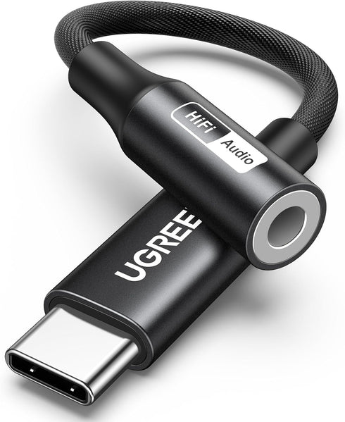UGREEN USB C to 3.5mm Audio Adapter, Hi-Res 32bit/384KHz USB C to Aux Dongle HiFi Headphone Jack Cable Cord Compatible with iPhone 15 Pro Max Plus...