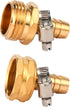 Brass Garden Hose Connector Repair Mender Kit with Stainless Clamp,Fits 1/2" Water Hose Fitting (1/2" Barb x 3/4" GHT)...