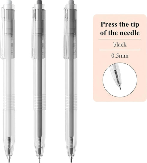 M&G Black ink Gel Pens 0.5mm, Retractable Pens, Fine Point Pens, Japanese-Style Gel Pen, Retractable Gel Pens Ideal for Office and School Supplies...