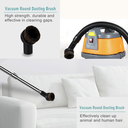 RDEXP Round Dust Brush 25mm Horse Hair 1.25" Vacuum Attachment Replacement,Perfect for Vacuuming Sofas and Baseboards,Use a Rubber Will Help It Fi...