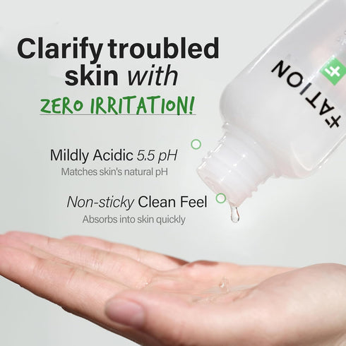NOSCA9 Trouble Clear Toner S | Hydrating Toner for Face w/Centella Asiatica, LHA & PHA | Gentle & Exfoliating Toner for Sensitive Skin | Korean Sk...
