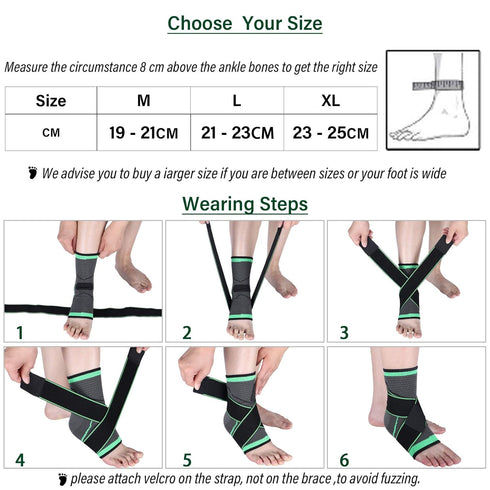 Ankle Support Brace, Adjustable Compression Ankle Support, for Men Women Achilles Tendon Support and Plantar Fasciitis, Stabilize Ligaments, Eases...